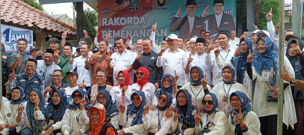 TKD AMIN Tangsel Dikukuhkan, Optimis Menang TKD AMIN Kota Tangsel resmi dilantik untuk mempersiapkan diri memenangkan pasangan Anies-Muhaimin di Kota Tangsel.(Dra)