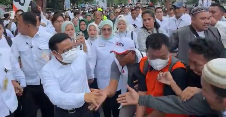 Terobos Kerumuman Pendukung, Anies Dan Imin Tiba Di JIS Foto : Ist