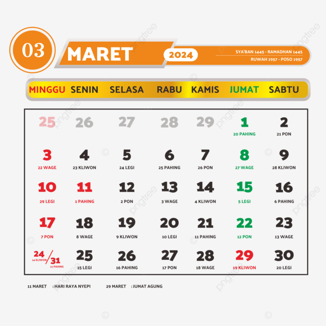 Ini Dia Tanggal Merah Di Maret 2024 Foto : Ist