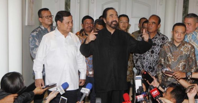 Presiden Terpilih Prabowo Akan Bertemu Ketum Nasdem Surya Paloh Siang Ini Foto : Ist