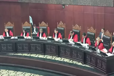 8 Hakim MK Mulai Rapat, Tutup Pintu Intervensi Foto : Ist