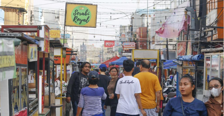 Cuaca Tangerang Selasa 2 April 2024 Suasana Pasar Lama Kota Tangerang. Foto : Ist