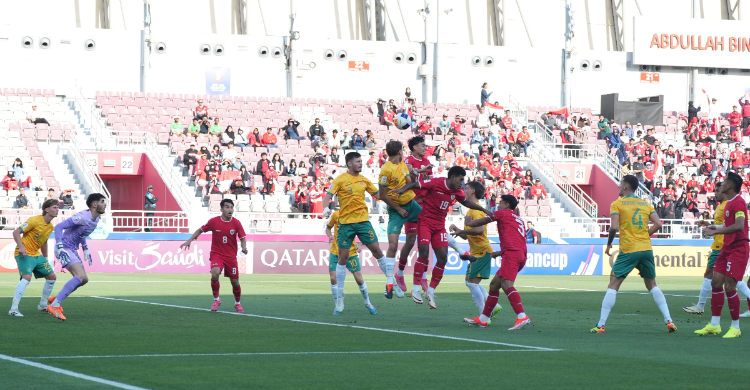 Laga Indonesia vs Australia. Foto : Ist