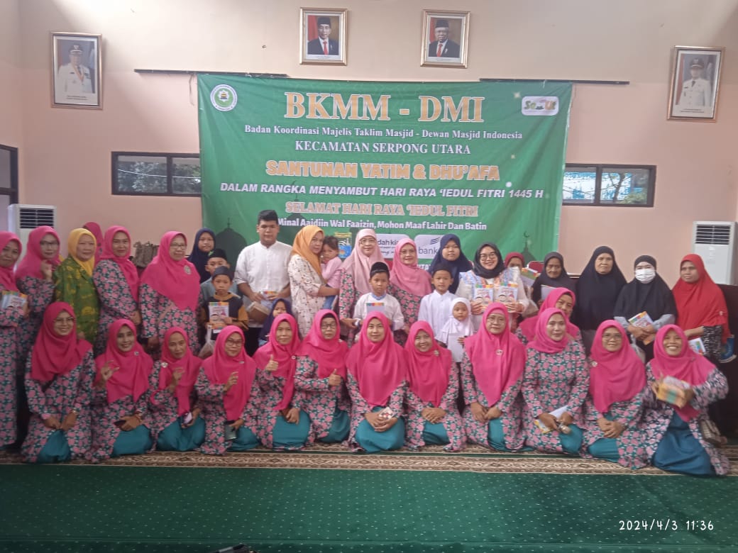 PT. Indah Kiat Berpartisipasi dalam Acara Santunan Yatim dan Dhuafa BKMM DMI Serpong Utara Foto : Ist