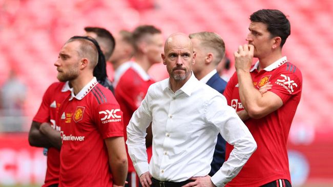 Hasil Liga Inggris: Man United Dipermalukan Crystal Palace 0-4 Skuad dan pelatih MU. Foto : Ist