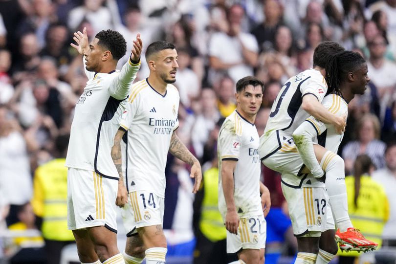 Real Madrid Tantang Dortmund Di Final Liga Champions Selebrasi skuad Real Madrid. Foto : Ist