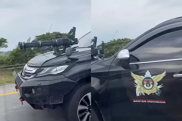 Viral! Ada Gatling Gun di Kap Mobil Pajero, Sopir: Cari Sensasi Foto : Ist