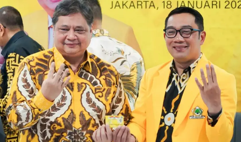 Akankah Ridwan Kamil Lawan Anies Baswedan? Airlangga Nunggu Hasil Survei Dulu Foto : Ist