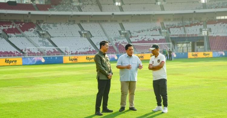 Cek Kondisi Lapangan, GBK Siap Ladeni Duel Indonesia Vs Irak Foto : Ist