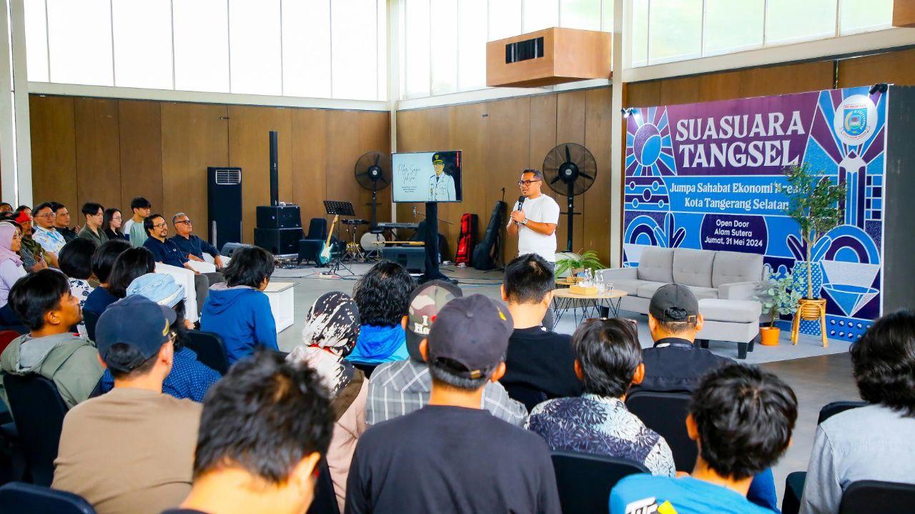 Kumpul Bersama Pelaku Ekraf, Pilar Ajak Kolaborasi Bangun Tangsel Pilar Daga Ichsan ajak Kolobirasi para pelaku ekonomi kreatif Tangsel.(dra)