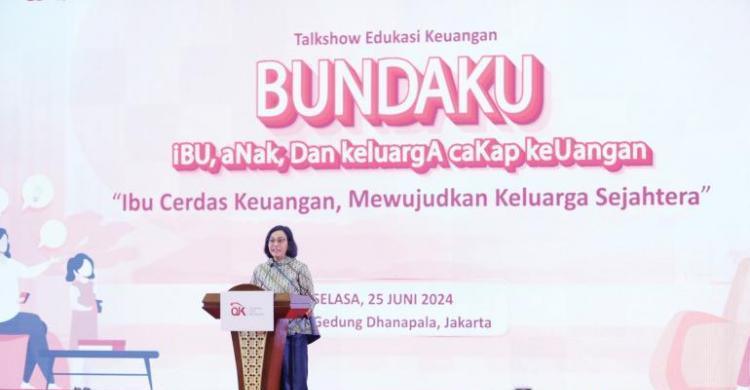 Sosialisasi Keuangan Digital Perlu Terus Digalakkan, Masyarakat Rawan Terjerat Judol-Pinjol Menkeu Sri Mulyani pada acara Edukasi Keuangan. Foto : Ist