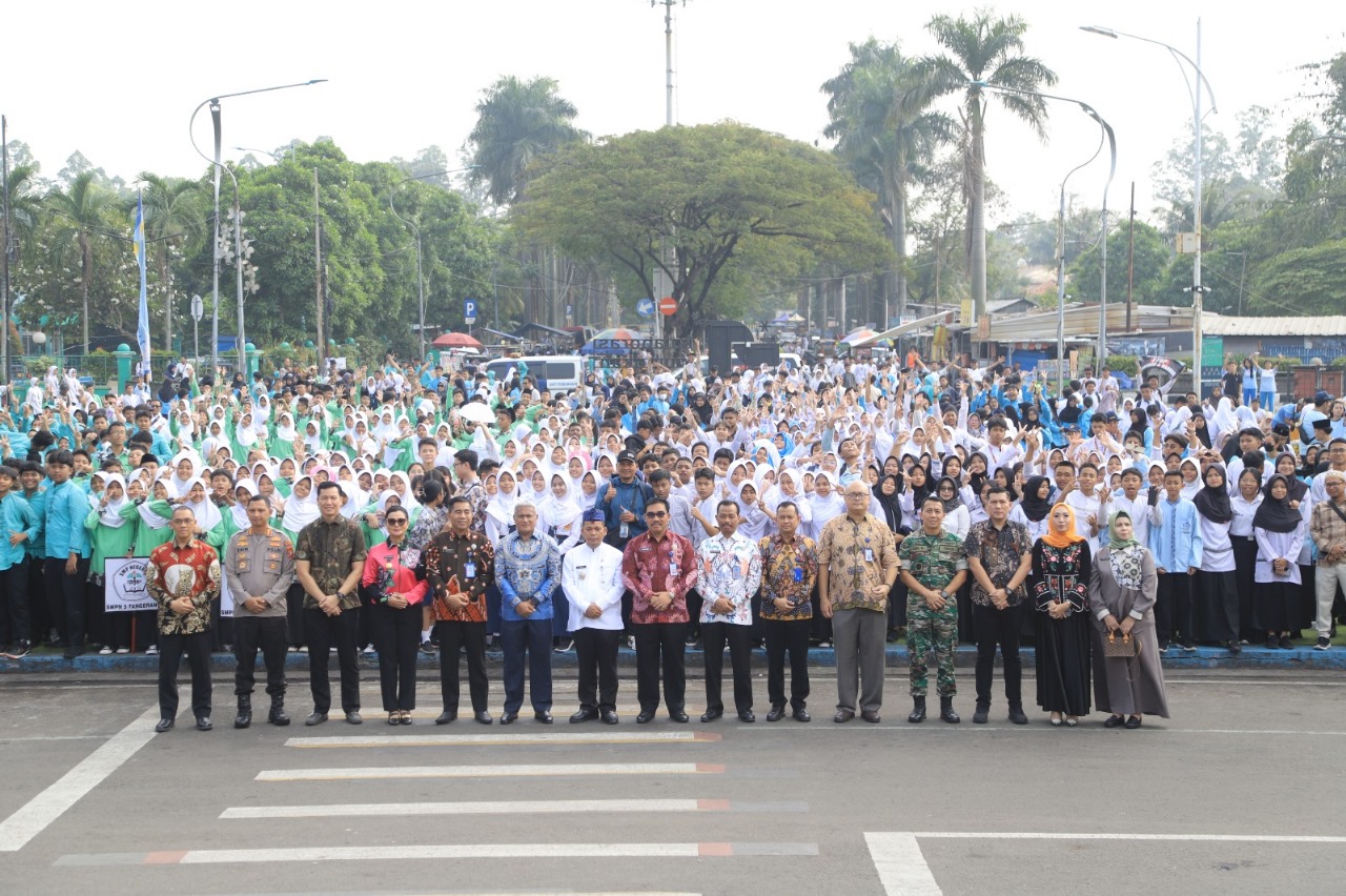 Ribuan Pelajar di Kota Tangerang Deklarasikan Anti Narkoba dan Tawuran Foto : Ist