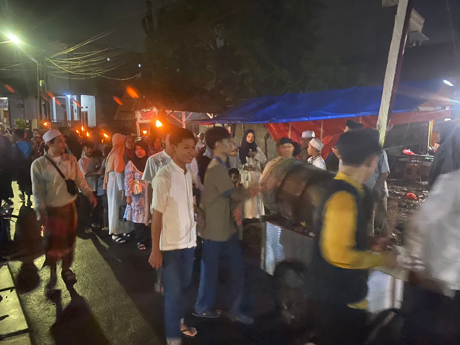 Semarak Pawai Obor di Kedaung, Sambut Pergantian Tahun Baru Islam Foto : Ist