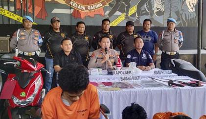 Viral! 4 Maling Motor Bersajam di Kelapa Gading Berhasil Ditangkap Foto : Ist