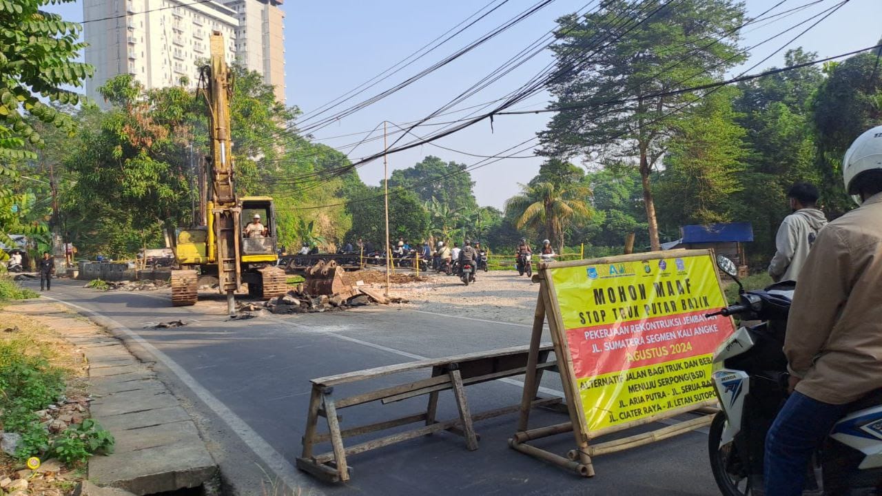 Pembangunan Jembatan Jalan Sumatera Segmen Kali Angke Jombang Dimulai, Pemkot Siapkan Rekayasa Lalin Foto : Ist
