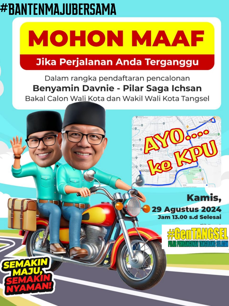 Siang Ini, GenTangsel Kawal BenPilar Daftar Ke KPU Foto : Ist