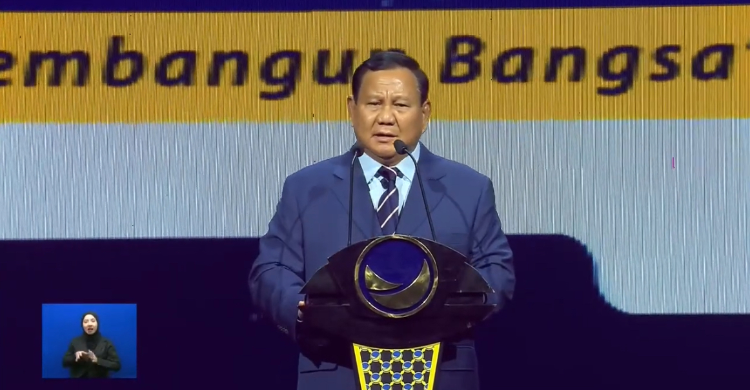 Tamu Kehormatan Di Kongres NasDem, Prabowo: Roda Kehidupan Berputar Foto : Ist