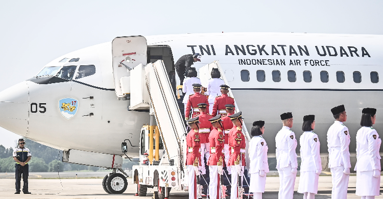 Tiba Di IKN, Duplikat Bendera Pusaka Dan Teks Proklamasi Disimpan Di Istana Garuda Foto : Ist