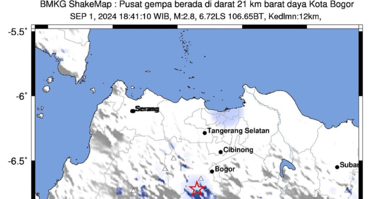 Gempa M2,8 Kota Bogor Dipicu Aktivitas Sesar Aktif Setempat Foto : Ist