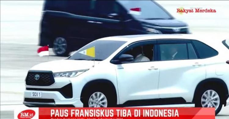 Paus Fransiskus Tiba Di Indonesia, Menaiki Toyota Kijang Innova Zenix Selama Kunjungan Di Jakarta Foto : RM