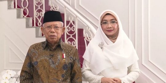 Kiai Ma’ruf Happy, Tidak Punya Beban Jelang Pensiun 20 Oktober Wapres Na'ruf Amin dan Istri. Foto : Ist