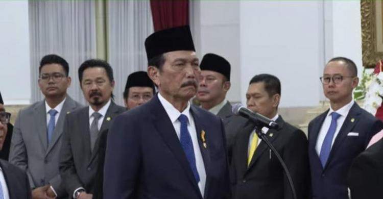 Luhut Hadiri Pelantikan Kabinet Merah Putih, Sebagai Ketua Dewan Ekonomi Nasional Foto : Ist