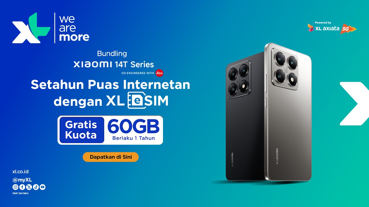 XL Axiata Hadirkan Bundling eSIM Prepaid dengan Xiaomi 14T Series Foto : Istimewa