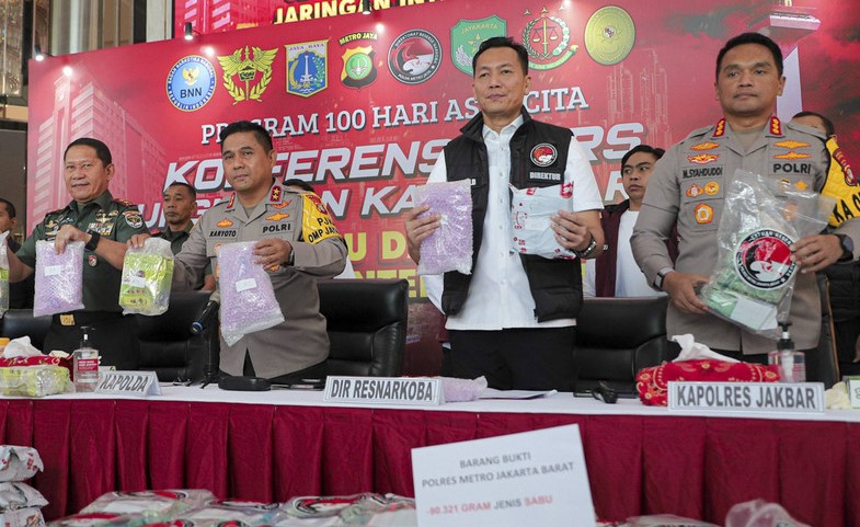 Polisi Bongkar Peredaran Narkoba Jaringan Internasional Senilai Rp418 M Foto : Ist