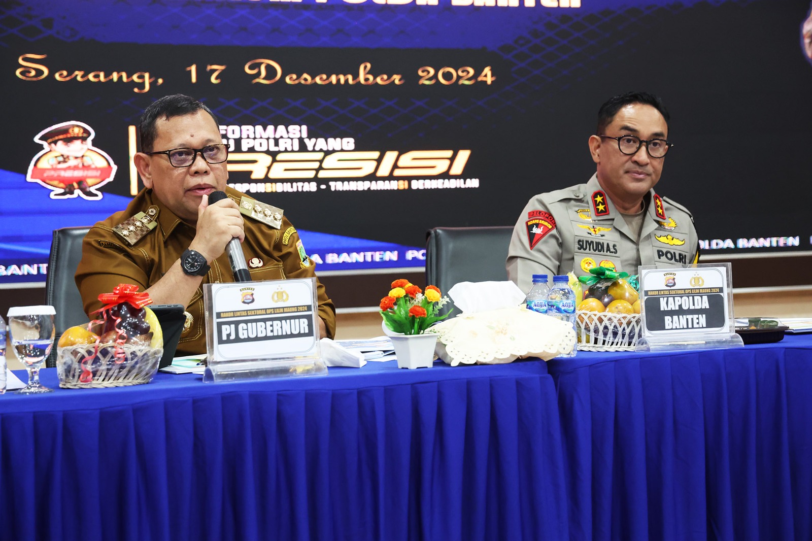 Penjabat Gubernur Banten A Damenta hadiri Rapat Koordinasi (Rakor) Lintas Sektoral Dalam Rangka Kesiapan Ops Lilin Maung 2024.(yul)