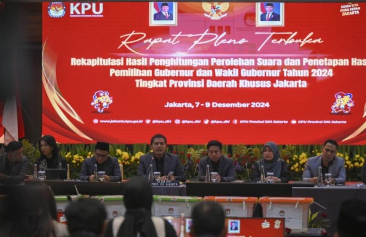 Pilkada Jakarta 2024 Rapat pleno KPUD Jakarta. Foto : Ist