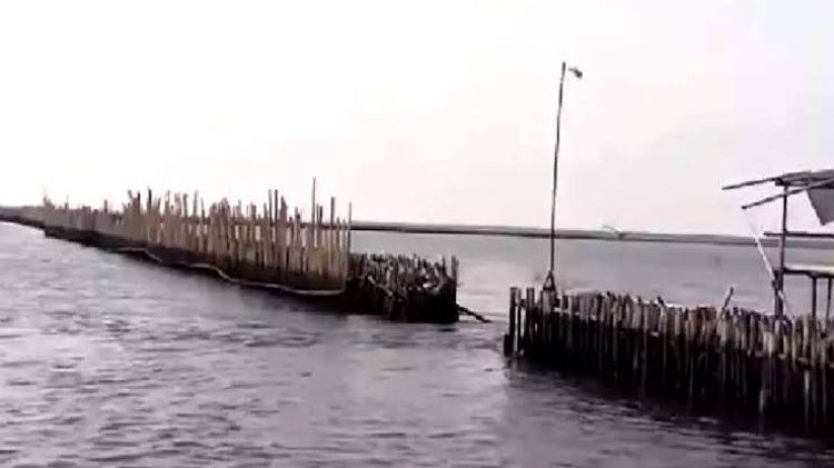 Selain Di Tangerang, Pemagaran Laut Terjadi Juga Di Bekasi Pemagaran di laut Bekasi. Foto : Ist