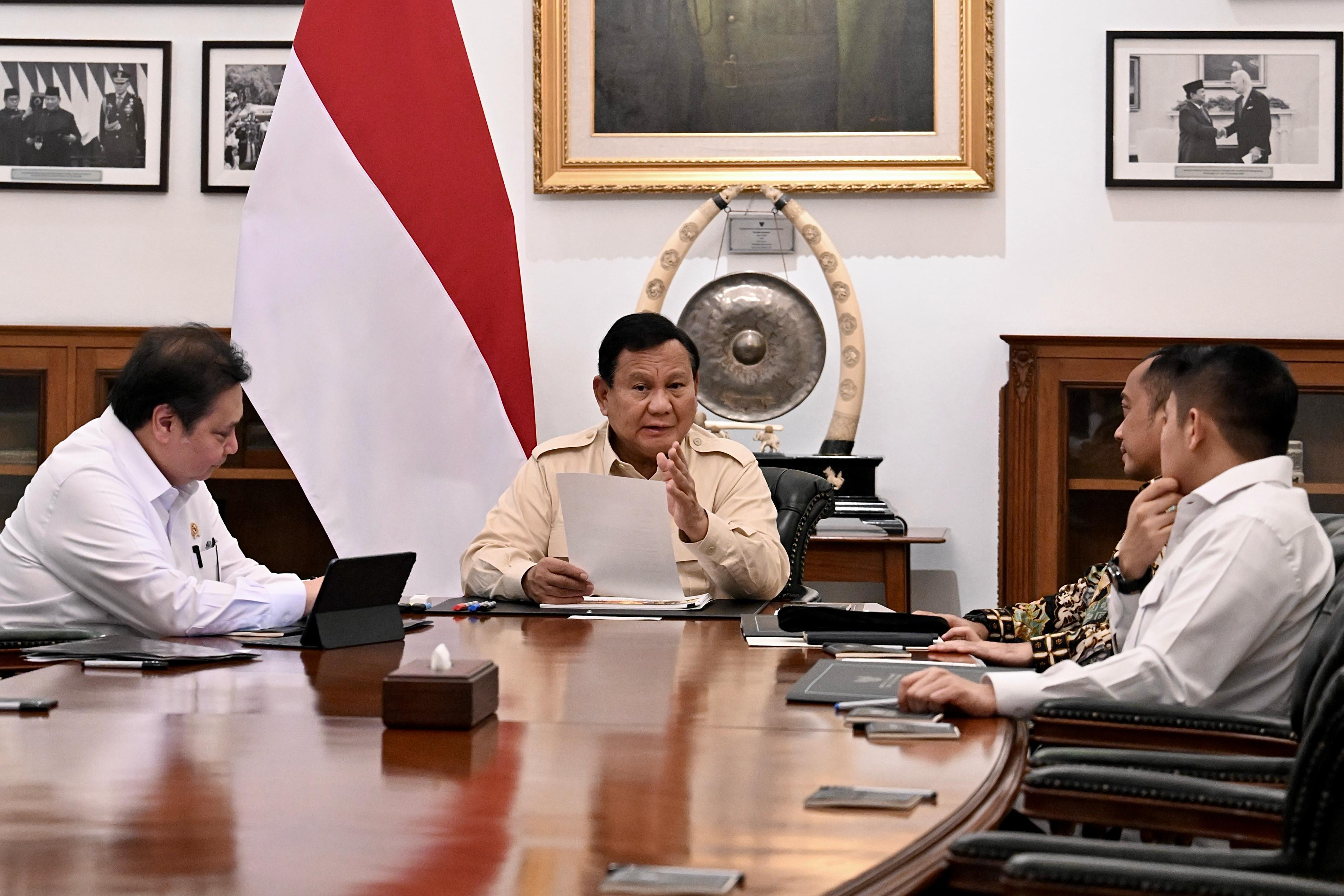 Presiden Prabowo Panggil Airlangga Ke Istana, Bahas Kondisi Perekonomian Terkini Foto : Ist