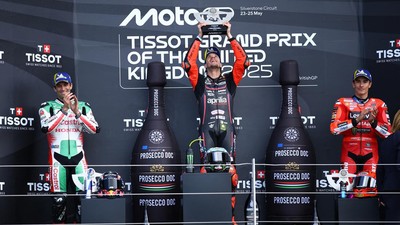 Marco Bezzecchi Bawa Kemenangan Pertama untuk Aprilia di MotoGP lnggris Foto : Ist