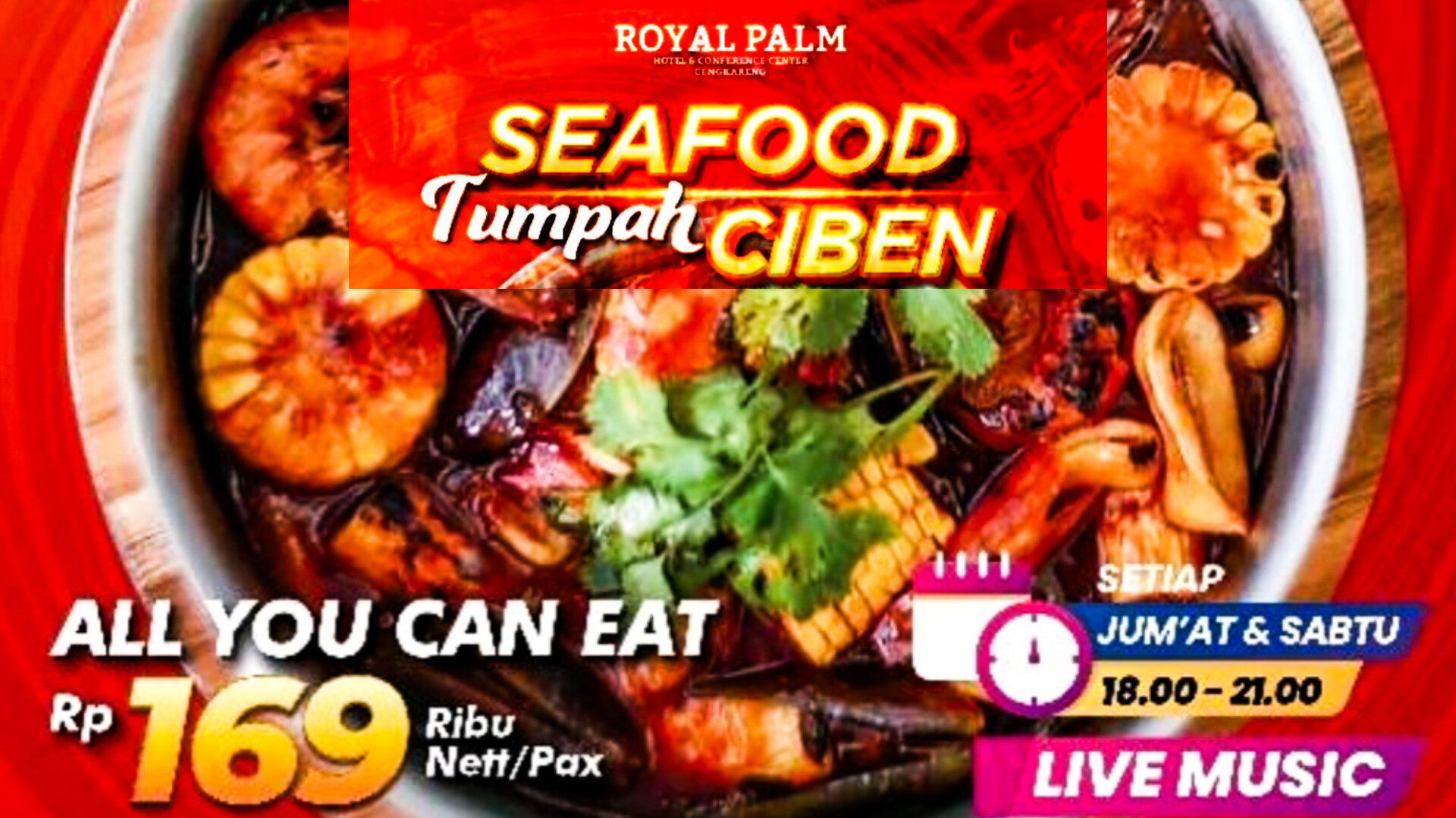 Royal Palm Hotel Cengkareng Hadirkan Promo All You Can Eat “Seafood Tumpah Ciben” Seafood Tumpah Ciben. (Ist)