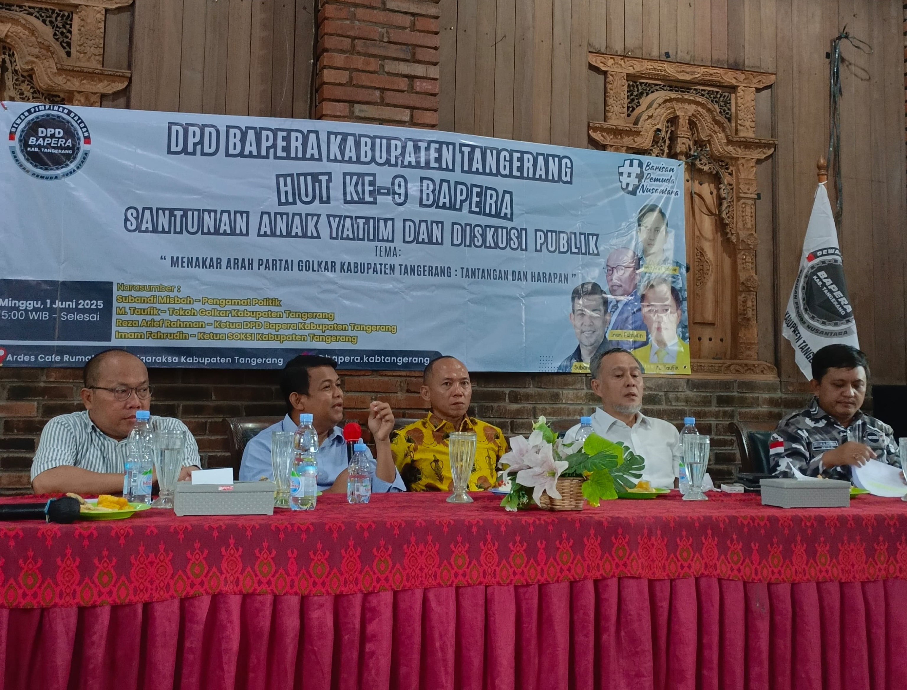 DPD Bapera Kabupaten Tangerang Gelar Diskusi Publik, Reza: Politik Transasksional Suatu Kemunduran Foto : Ist