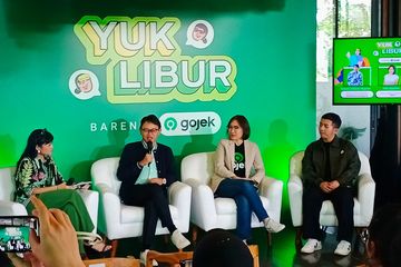 Gojek Luncurkan Kampanye Andalan ‘Yuk Libur’ Konferensi pers dalam dalam Gojek dalam rangka sosialisasi program Libur Libur. Foto : Ist