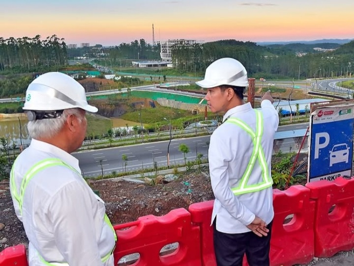 Pembangunan IKN Terus Berlanjut Wapres Gibran saat meninjau pembangunan IKN didampingi Ketua Otorita IKN Basuki Hadimuljono. Foto : Ist