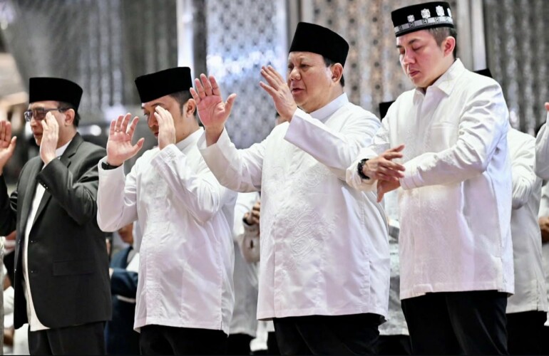 Presiden Prabowo Shalat Idul Adha Di Masjid Istiqlal Foto : Ist