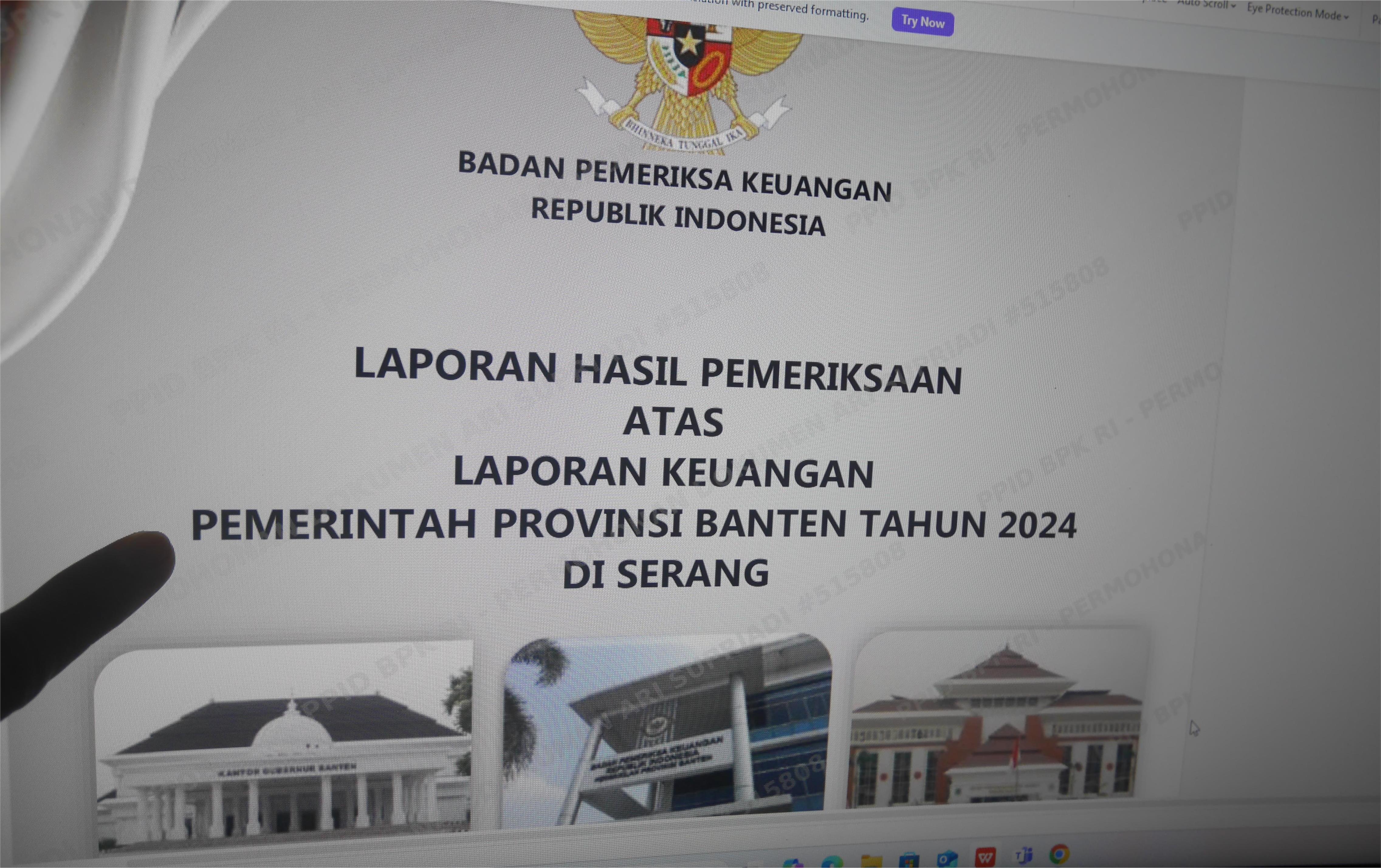 Disnakertrans Banten Sebut Kelebihan Bayar 5 Paket Pekerjaan Akibat Kesalahan Pelaksana LPH BPK RI atas LPKD Provinsi Banten TA 2024.(Ari Supriadi/tangselpos.id)