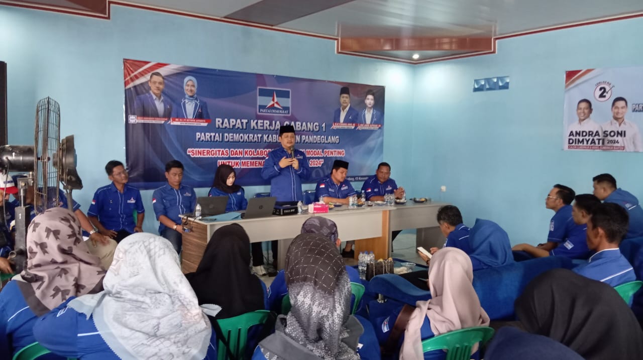 DPC Partai Demokrat Pandeglang Gunakan Dana Parpol untuk Kesekretariatan dan Pendidikan Politik Kegiatan rapat kerja cabang DPC Partai Demokrat Kabupaten Pandeglang.(Istimewa)