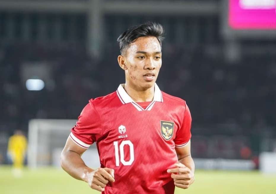 Final Piala AFF U-23 Salah satu skuad Garuda Muda Arkhan Fikri. Foto : Ist