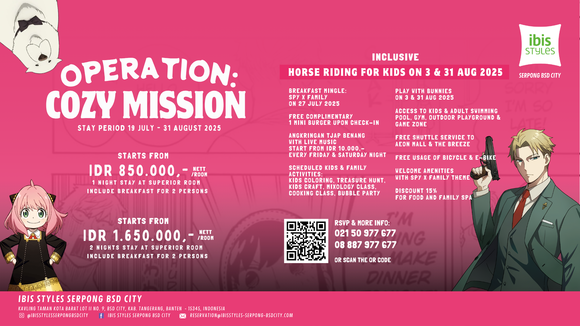 Ibis Styles Serpong BSD City.   Hotel ini menghadirkan paket menginap spesial bertajuk "Operation: Cozy Mission" . (Ist)