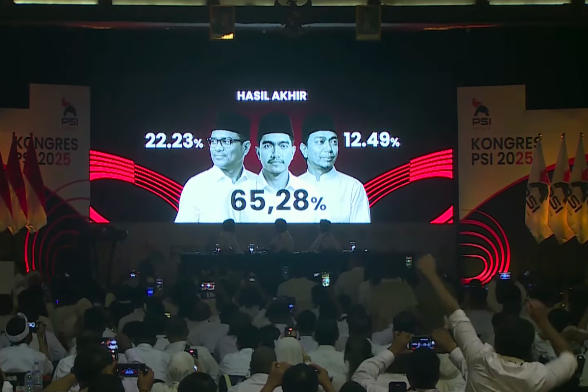 Menang Telak, Kaesang Kembali Terpilih Jadi Ketua Umum PSI Hasil pemungutan suara Ketum PSI 2025-2030. Foto : Ist