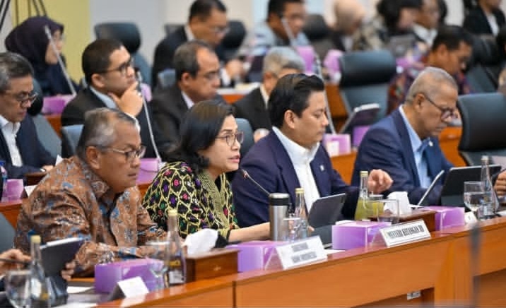 Menkeu Sri Mulyani saat rapat di Gedung DPR. Foto : Ist