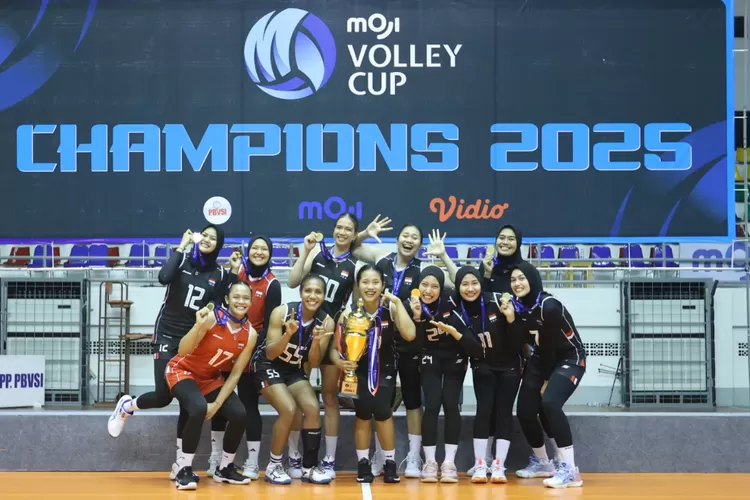 Timnas Senior Juara Moji Volley Cup 2025 Timnas Putri senior juara Moji Cup 2025. Foto : Ist