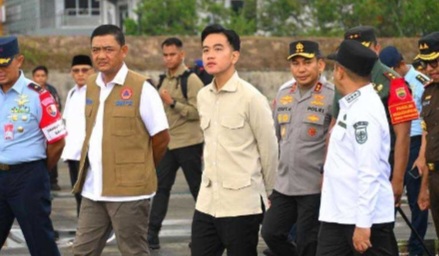 Wapres Gibran saat meninjau kebakaran lahan di Riau. Foto : Ist