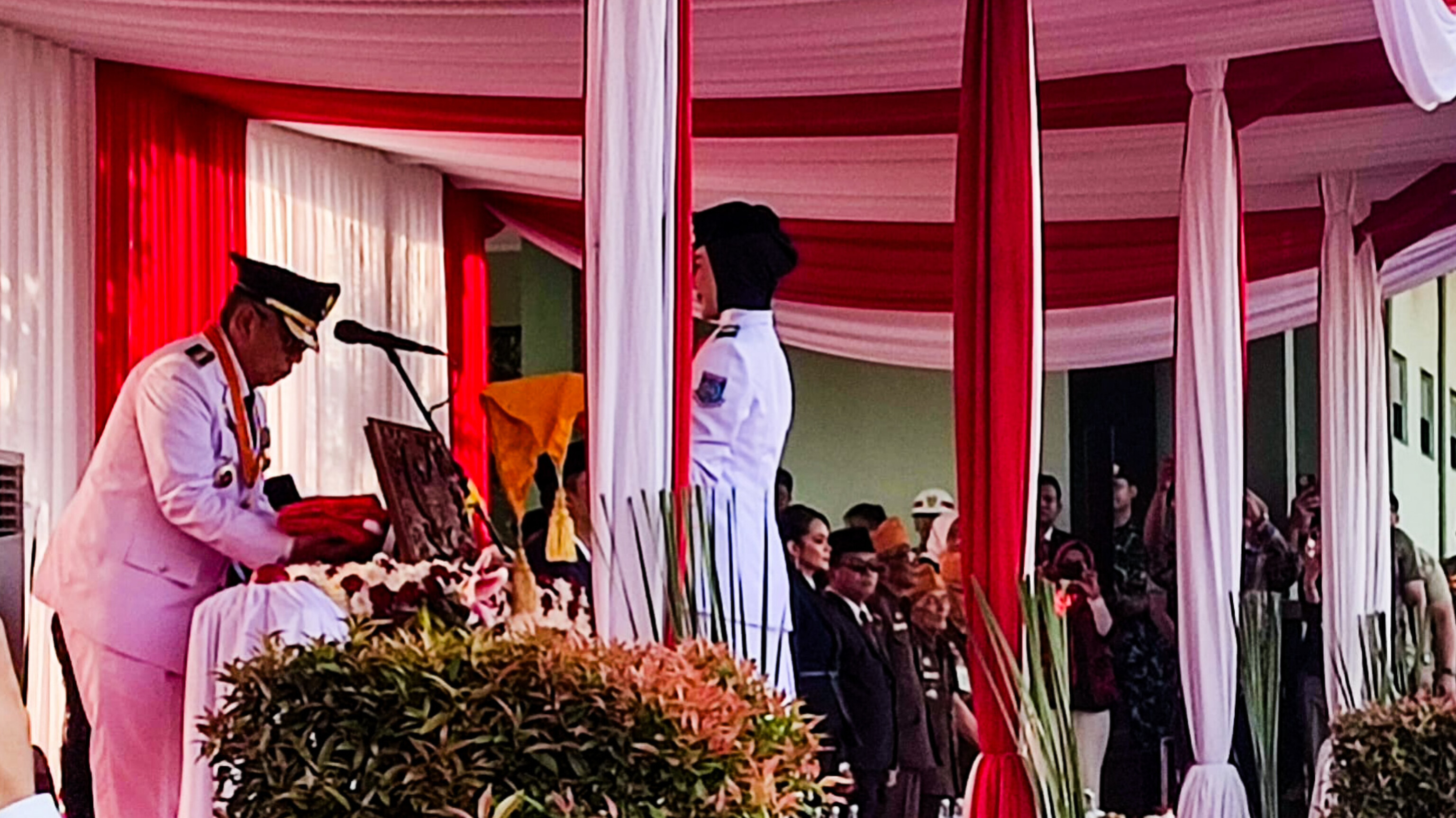 Upacara peringatan HUT ke-80 Republik Indonesia digelar Pemerintah Kota Tangerang Selatan di Markas Yonkav 9, Serpong Utara, Minggu (17/8/2025). (Ist)