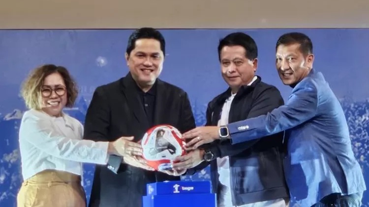 Ketum PSSI Erick Thohir saat peluncuran BRI Super League 2025/2026. Foto : Ist