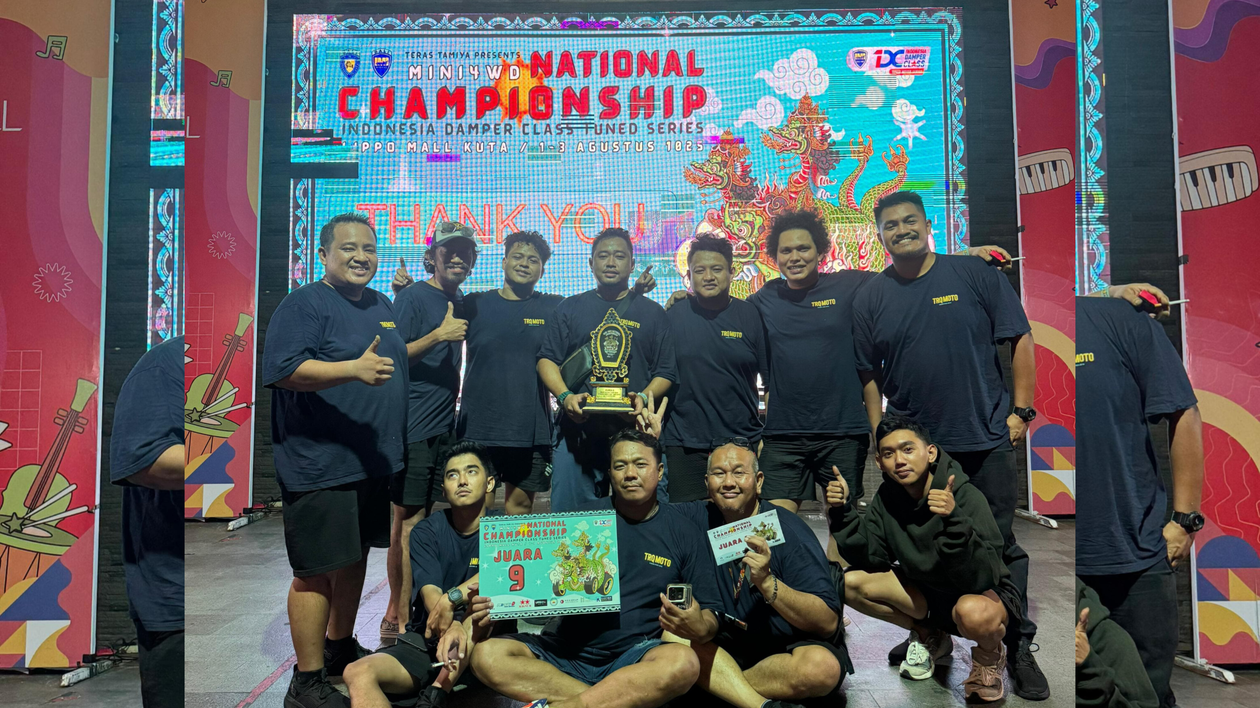 TRQ, tim Mini4WD asal Tangsel, sukses raih juara di kejuaraan Mini4WD tingkat nasional yang digelar di Bali, awal Agustus 2025. (Ist)