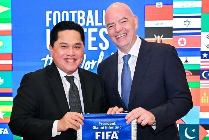 Erick Thohir dan Presiden FIFA Gianni Infantino. Foto : Ist